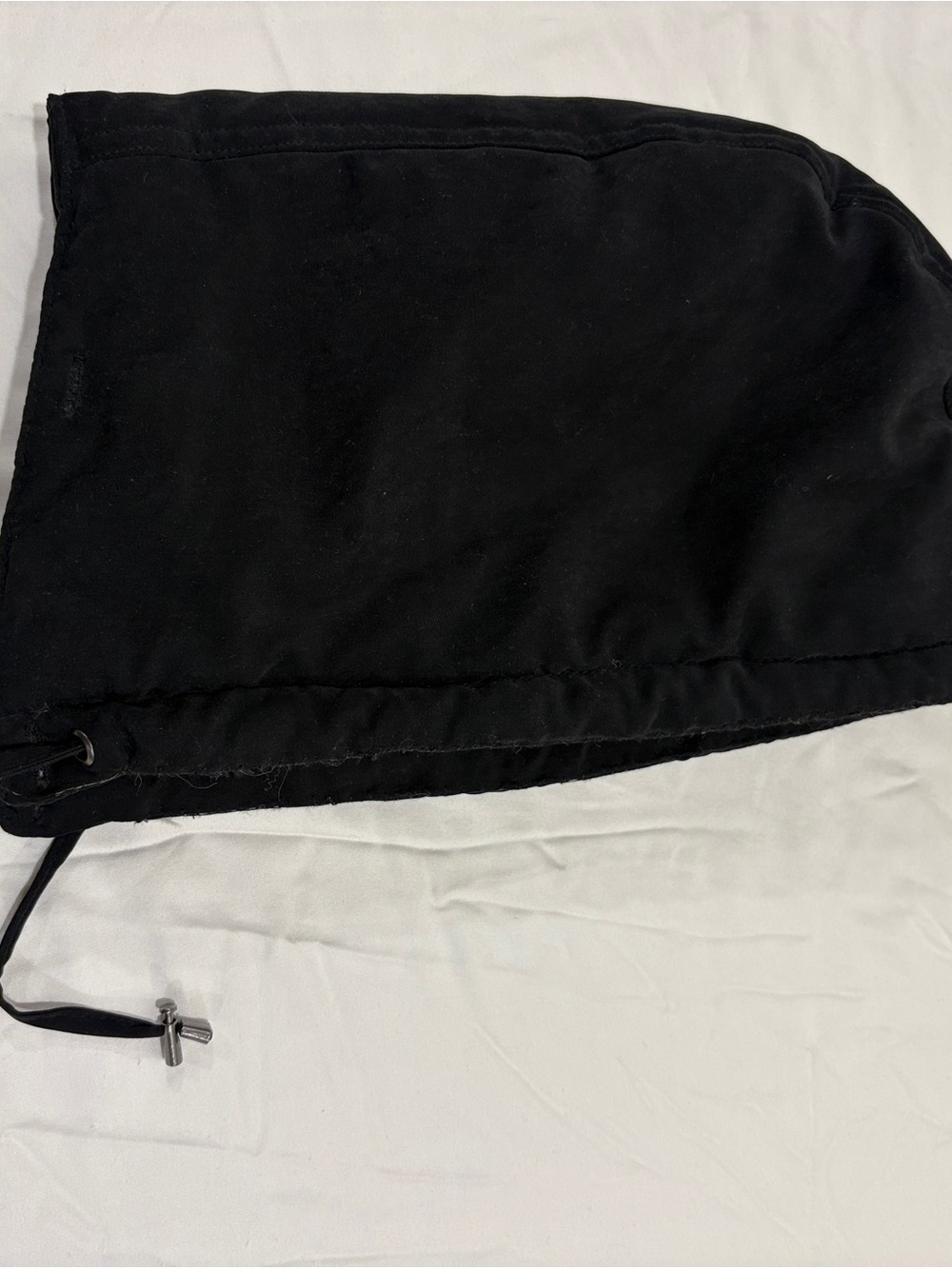 Button-On Hood Unisex OS Black Sherpa Lined Brushed Cotton